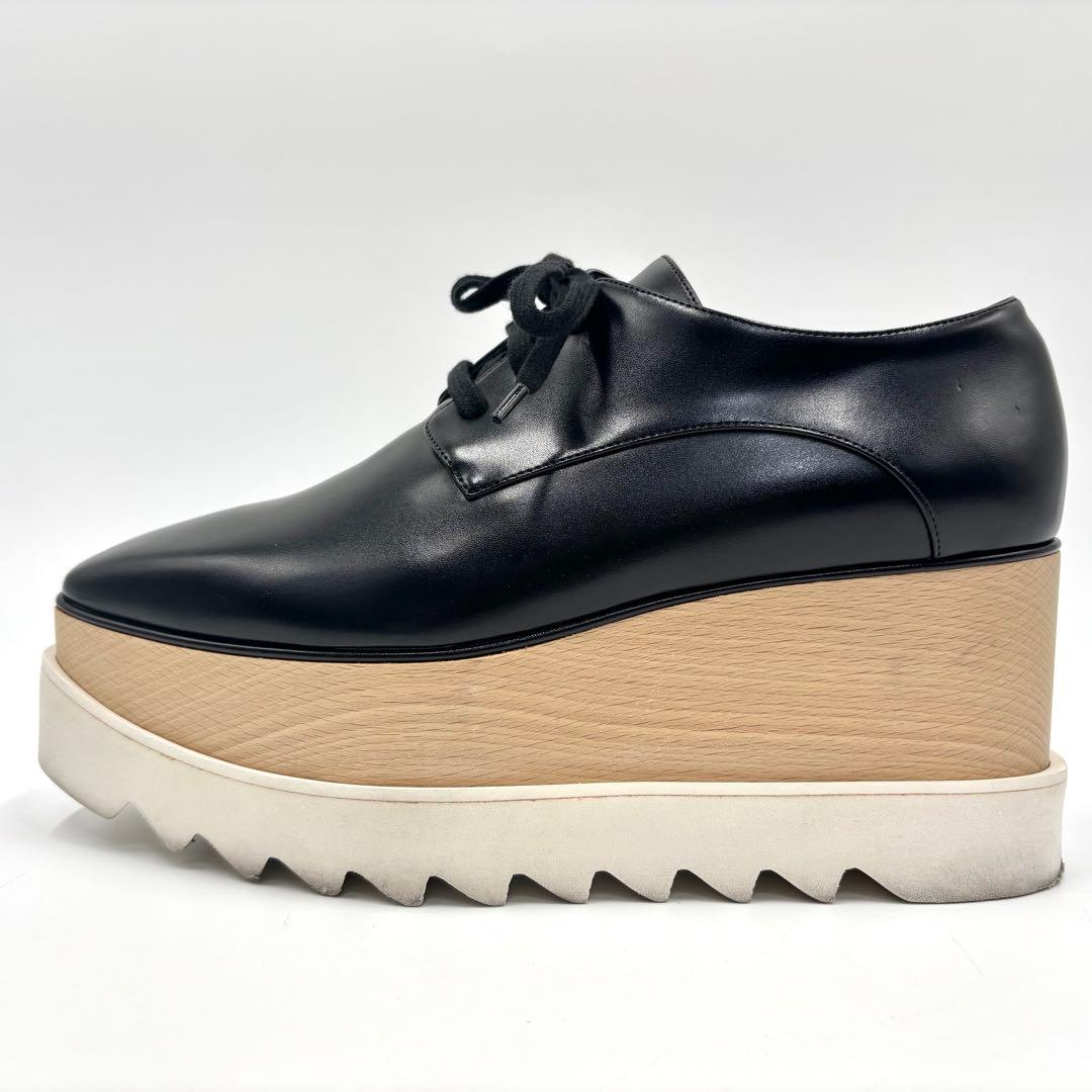 美品 ステラマッカートニー エリス プラットフォームシューズ ブラック 黒 厚底