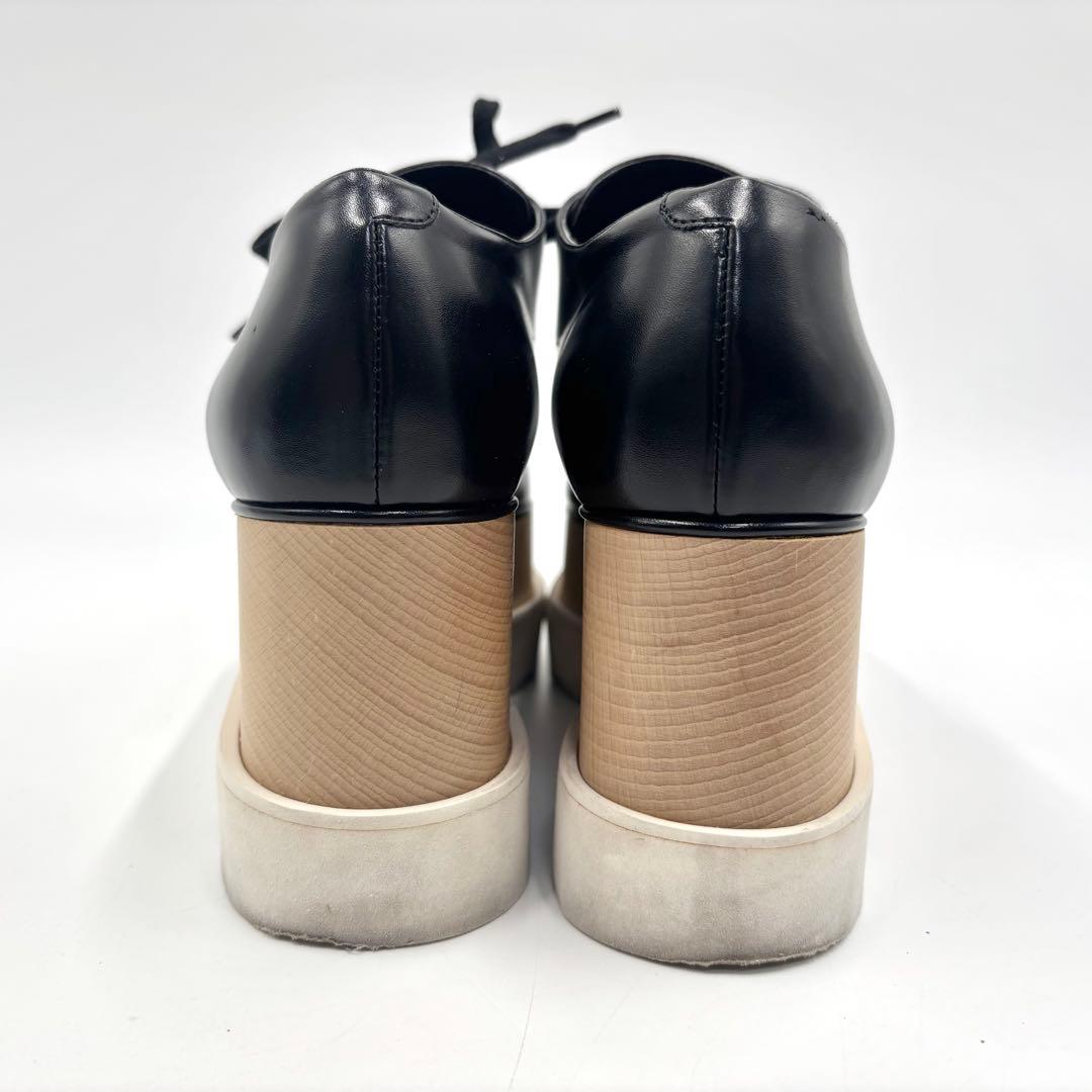 美品 ステラマッカートニー エリス プラットフォームシューズ ブラック 黒 厚底