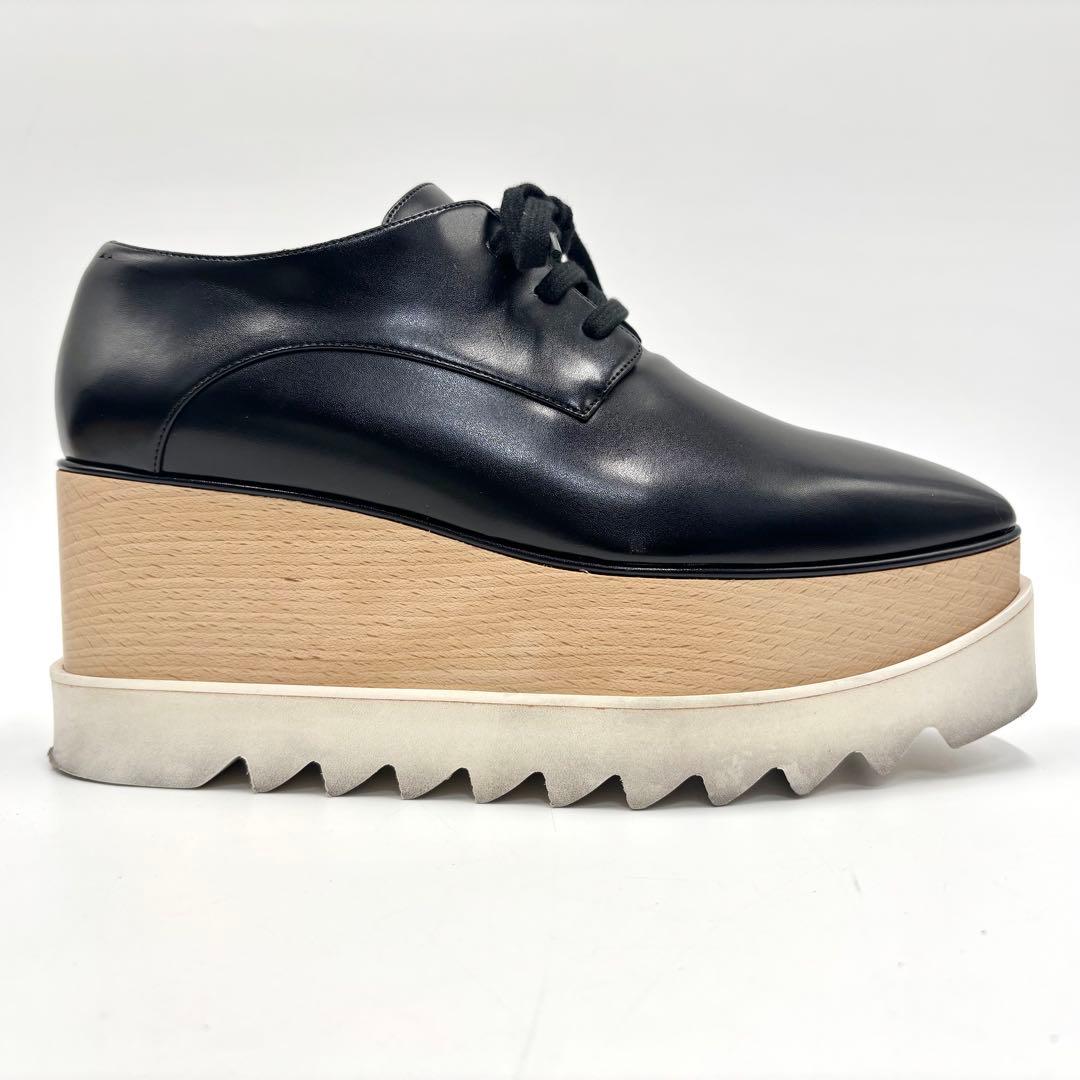 美品 ステラマッカートニー エリス プラットフォームシューズ ブラック 黒 厚底