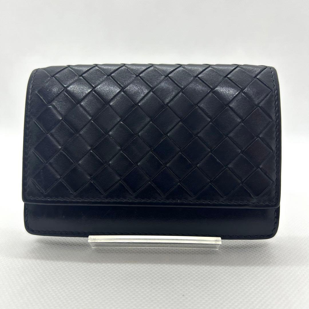 美品＊ボッテガヴェネタ 名刺入れ カードケース イントレチャート 編込み 黒