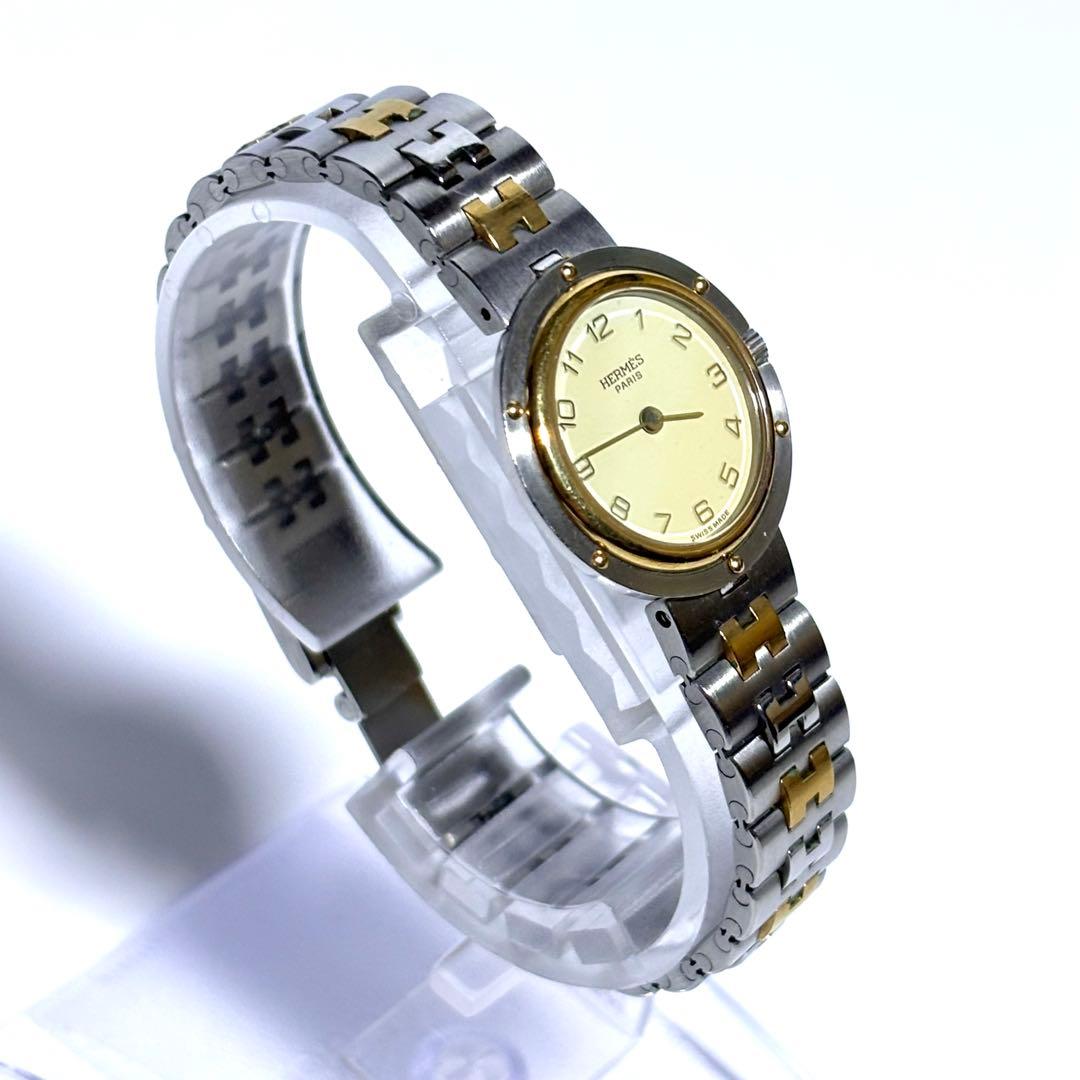 稼動 HERMES レディース腕時計 ラウンド コンビ アナログ クォーツ