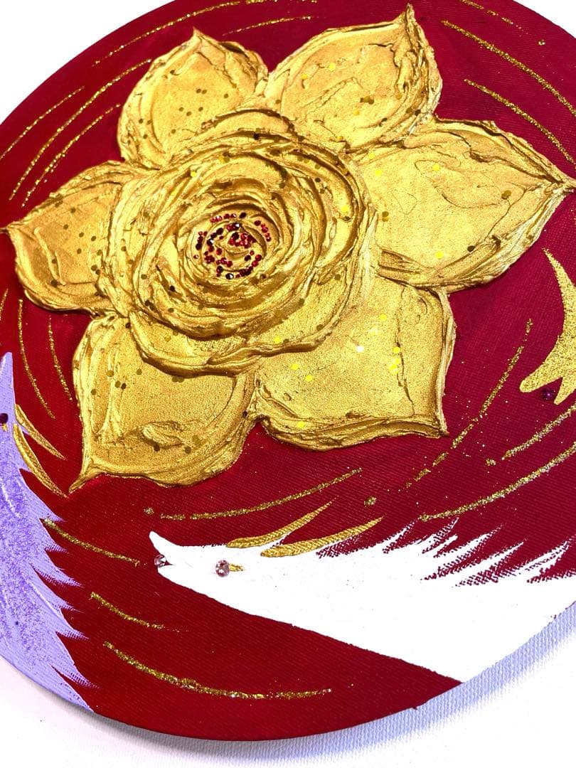 開運絵画　弁財天様　龍神様　金箔　白龍　金龍　紫龍　招福の花　24金