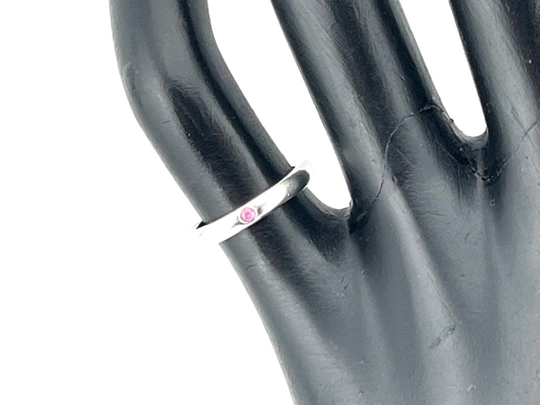 h968 ティファニー　スタッキングバンド　ピンクサファイア　リング　約5号