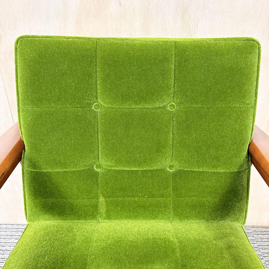 【美品】カリモク60 Kチェア モケットグリーン ソファ 1人