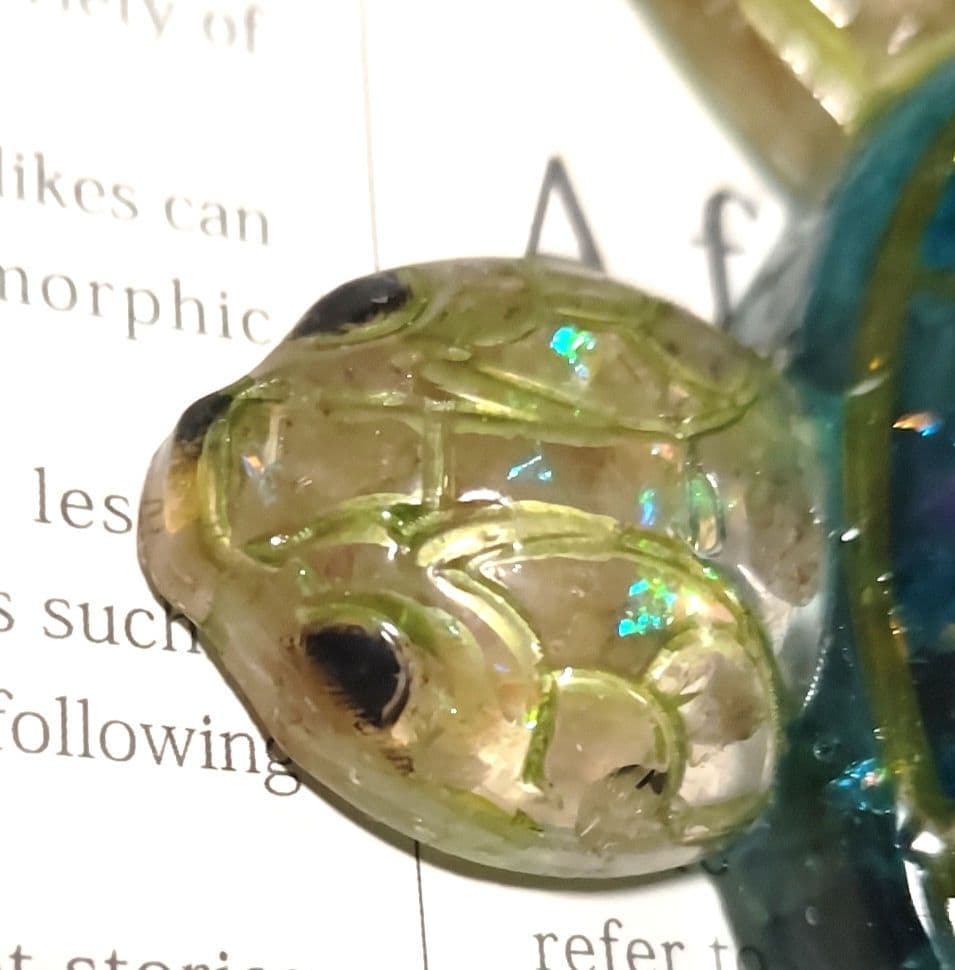 りーり☆神守護あり☆　オルゴナイト　巨大カメさん　ホヌ　金運人間関係魔除け