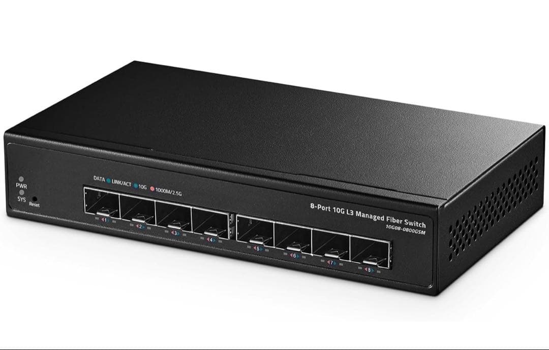 Binardat 8ポート10ギガビットSFP+ マネージドスイッチ1G/10G