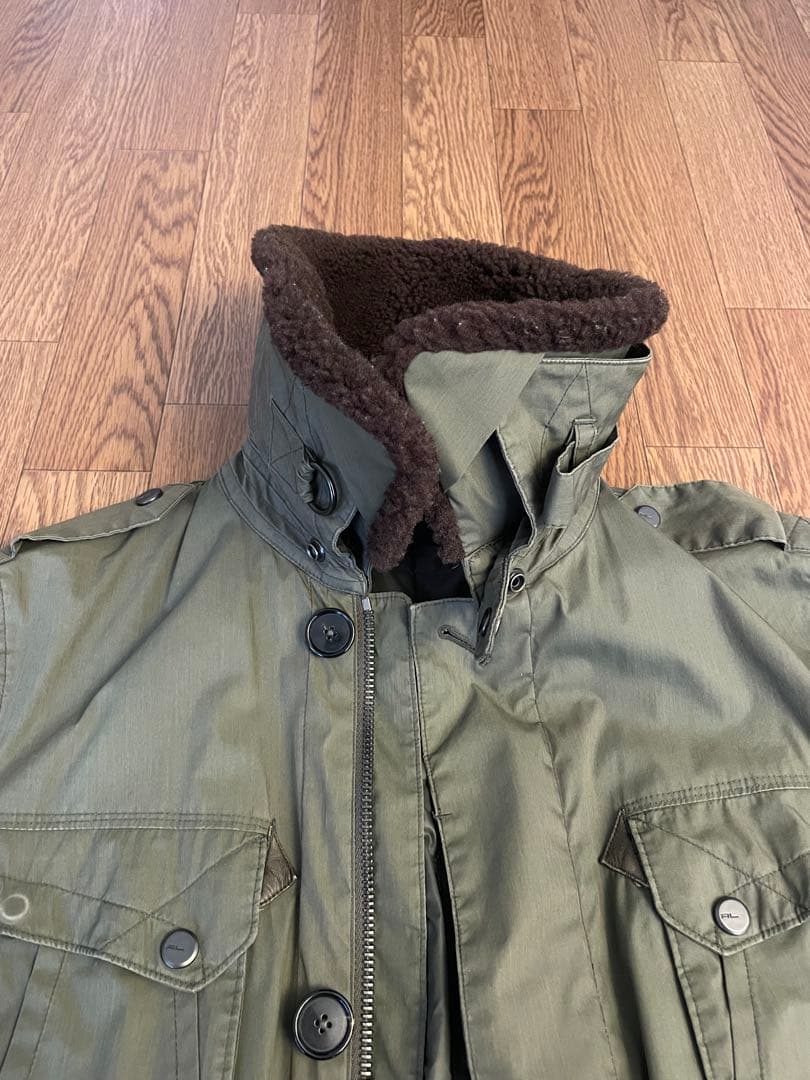 ボア着脱可 定価約11万円 ラルフローレン ブラックレーベル ミリタリーコート