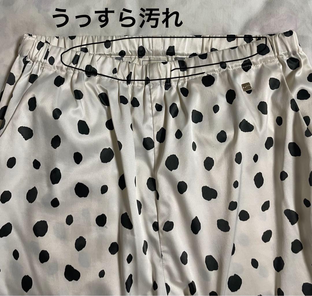 gelato pique ダルメシアンサテンシャツ・サテンロングパンツ　WHT