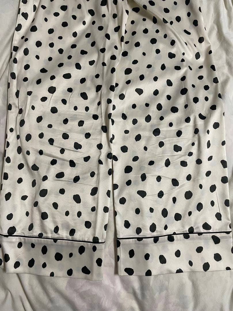 gelato pique ダルメシアンサテンシャツ・サテンロングパンツ　WHT