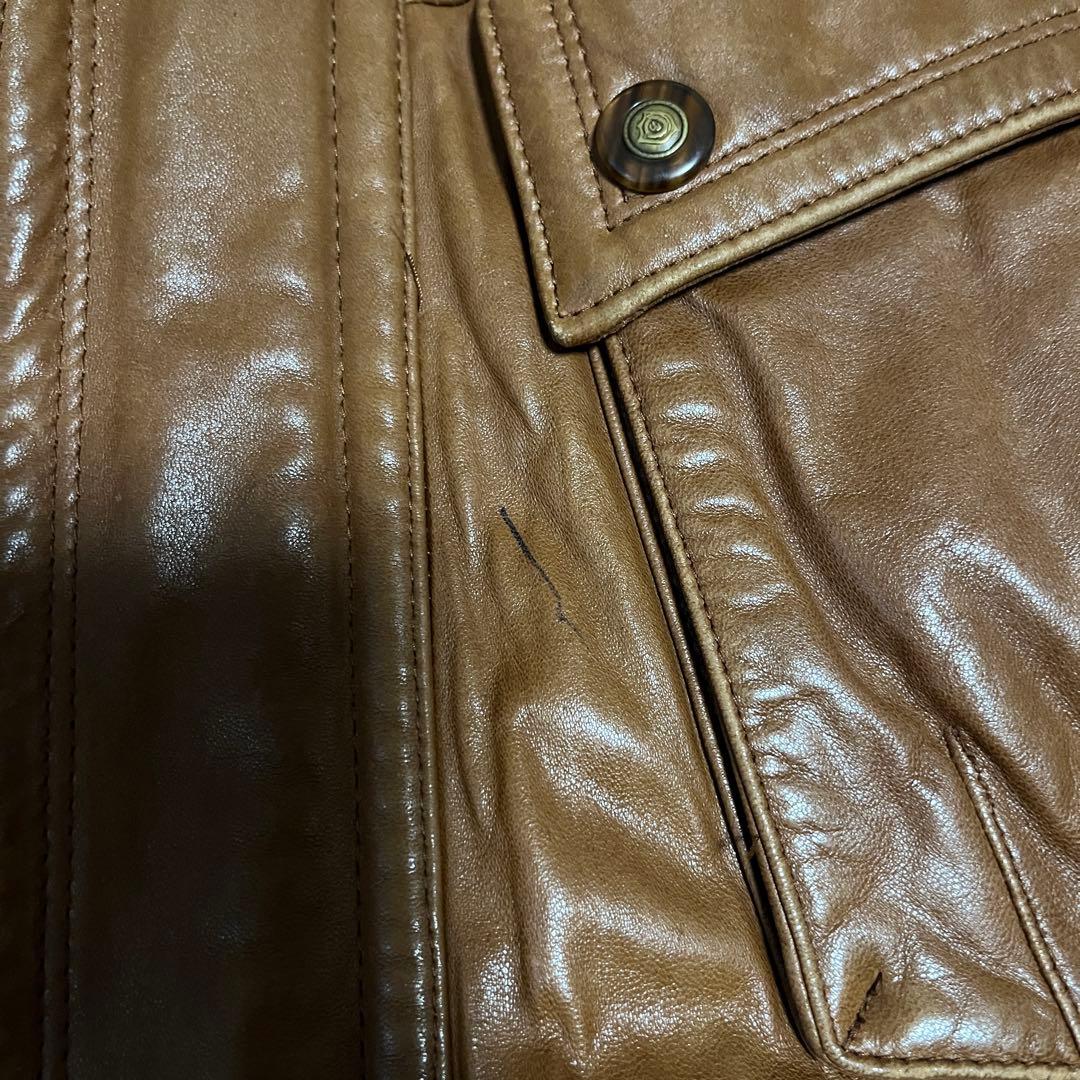 【アメリカ現地購入】ブラウンレザージャケット ヴィンテージ　リアルファー