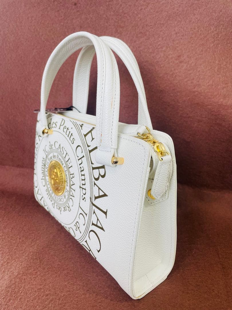 新品 CASTELBAJAC カステルバジャック 牛革セカンドバッグ ホワイト