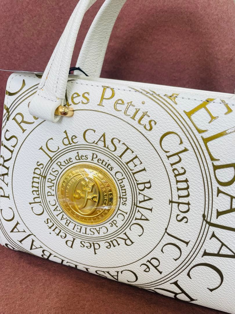 新品 CASTELBAJAC カステルバジャック 牛革セカンドバッグ ホワイト