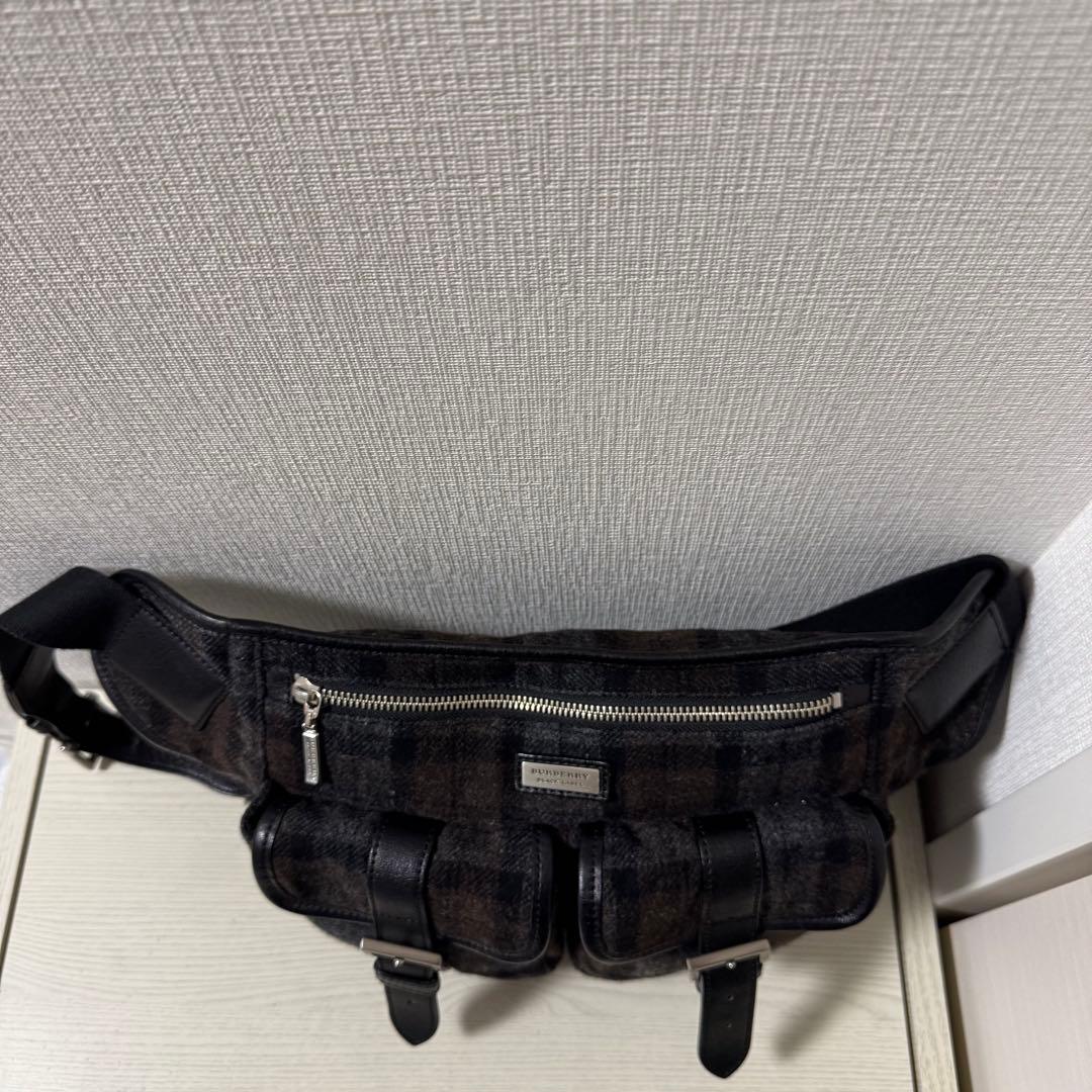 【レア品】【新品同様】バーバリー　ブラックレーベル ボディバッグ ツイード