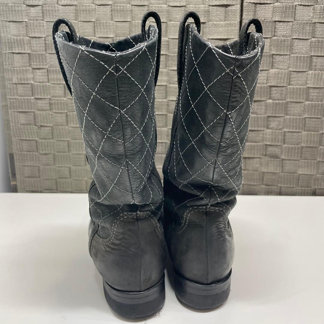 な*な様 CHANEL マトラッセ レザー ロングブーツ キルティングデザイン