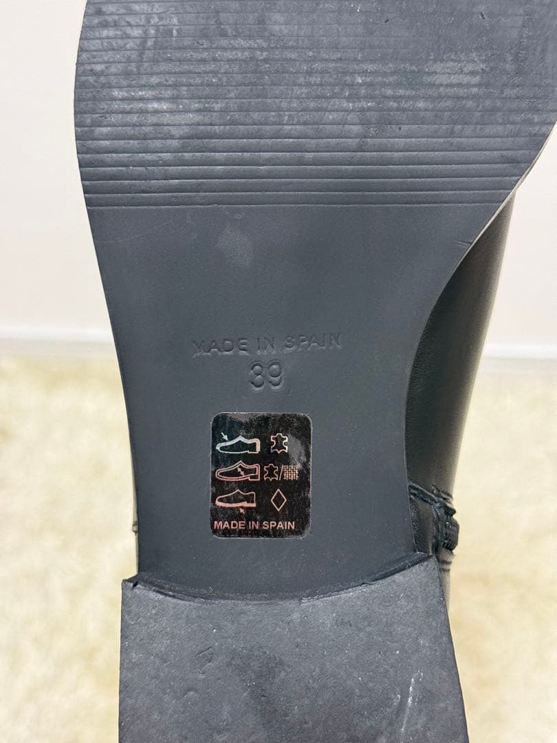 美品✨ REMME ロングブーツ　サイドジップ　サイドゴア　ブラック　レザー