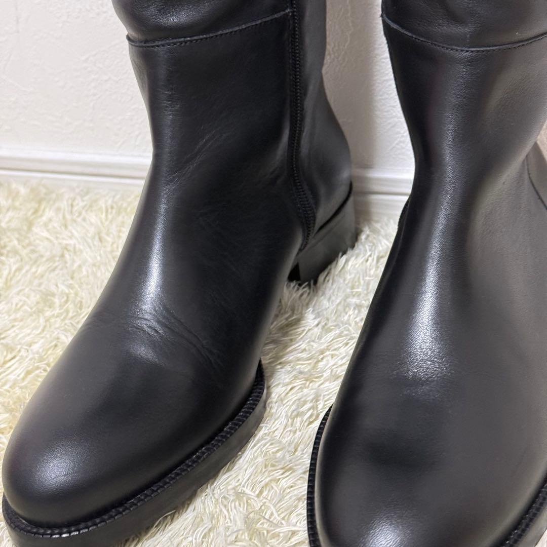 美品✨ REMME ロングブーツ　サイドジップ　サイドゴア　ブラック　レザー
