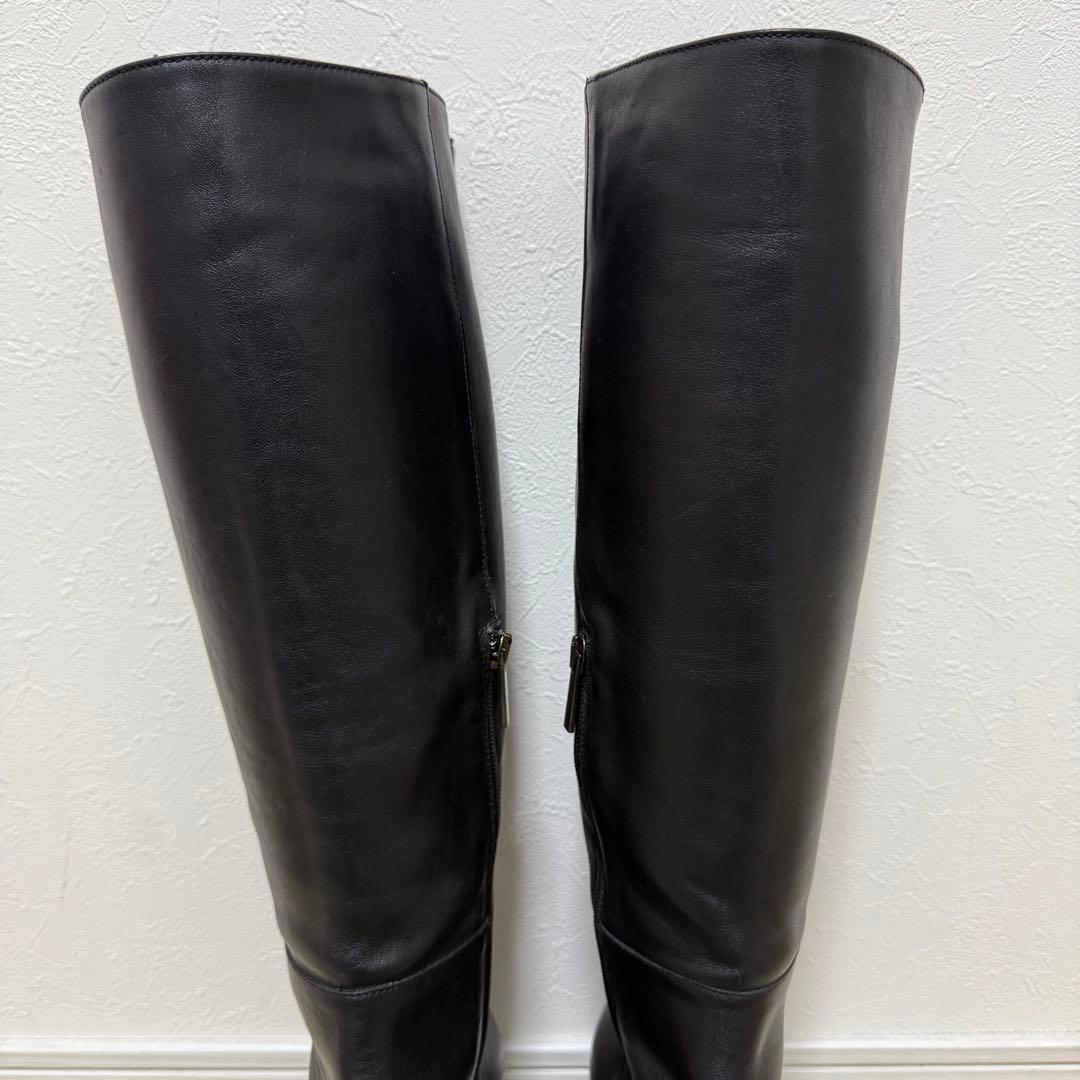 美品✨ REMME ロングブーツ　サイドジップ　サイドゴア　ブラック　レザー