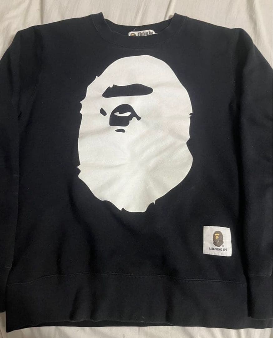 A BATHING APE ビッグフェイストレーナー ブラック