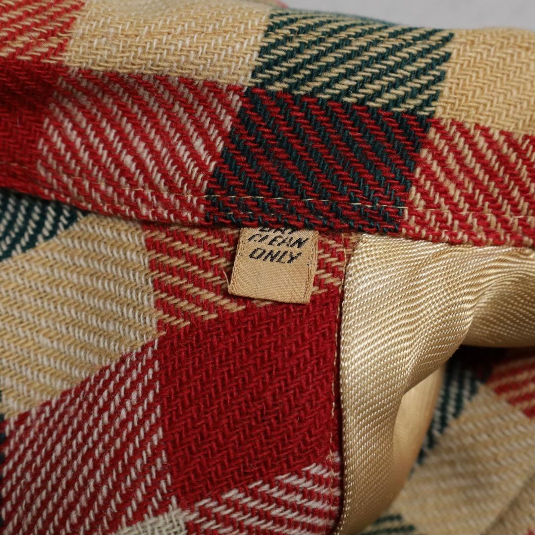 新品 希少 40's ウールシャツ マチ付 チェック ビンテージ 実物 美品