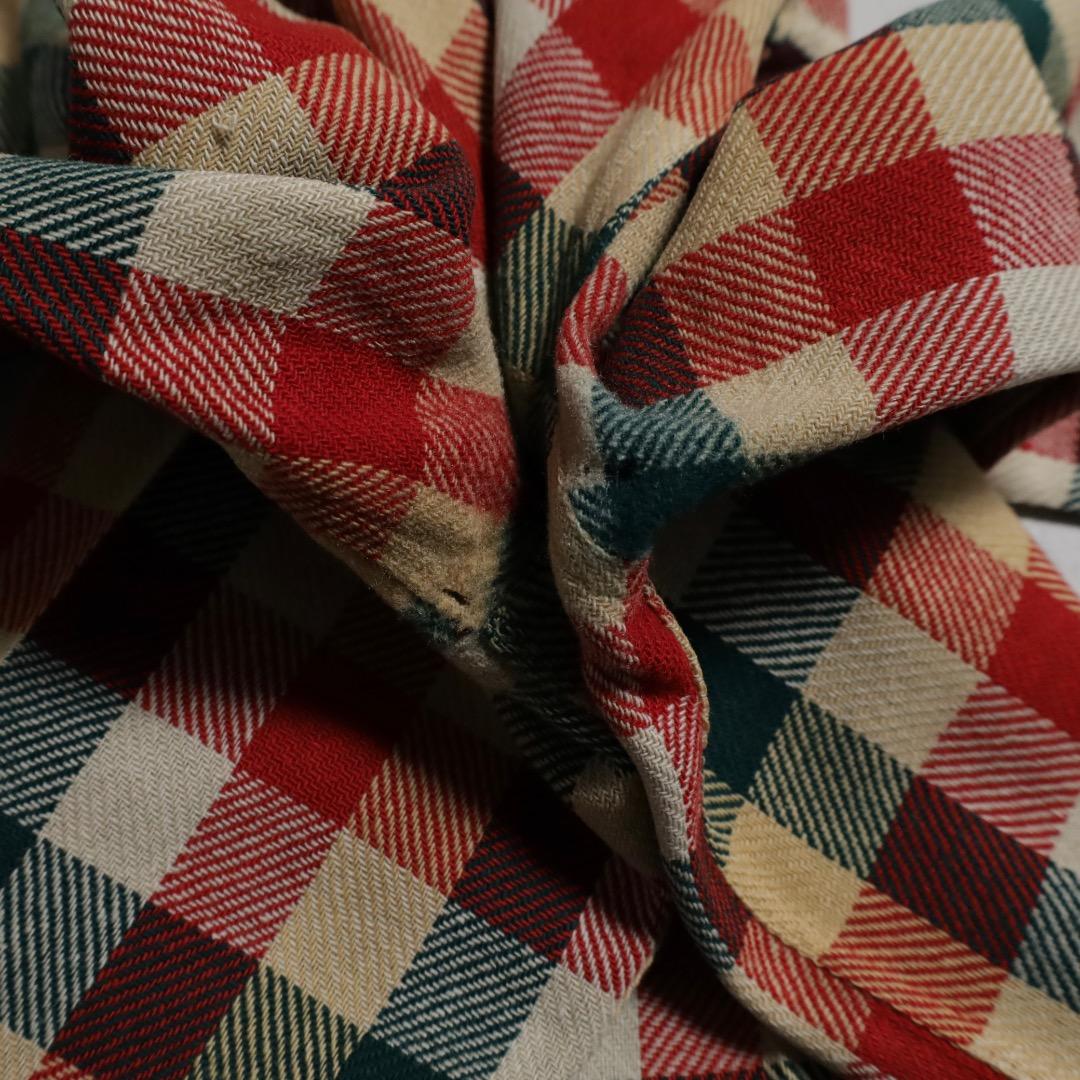 新品 希少 40's ウールシャツ マチ付 チェック ビンテージ 実物 美品