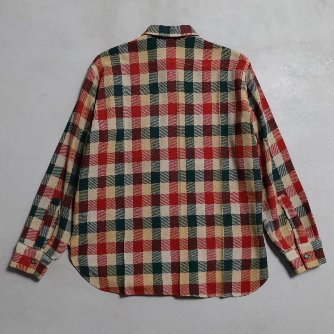 新品 希少 40's ウールシャツ マチ付 チェック ビンテージ 実物 美品