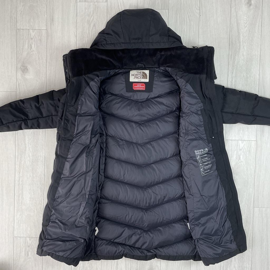 【美品】ノースフェイス　ウィンドストッパー　ロングダウン　ブラック　レディースS