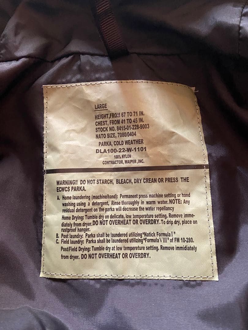 waiper コールドウェザーパーカー PERTEX UNLIMITED