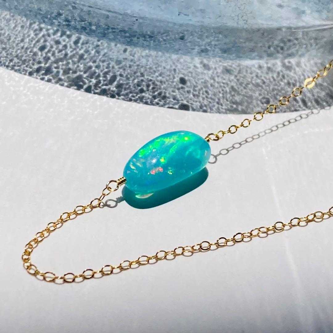 天然石ブレスレット 14kgf カラーオパール 淡水パール