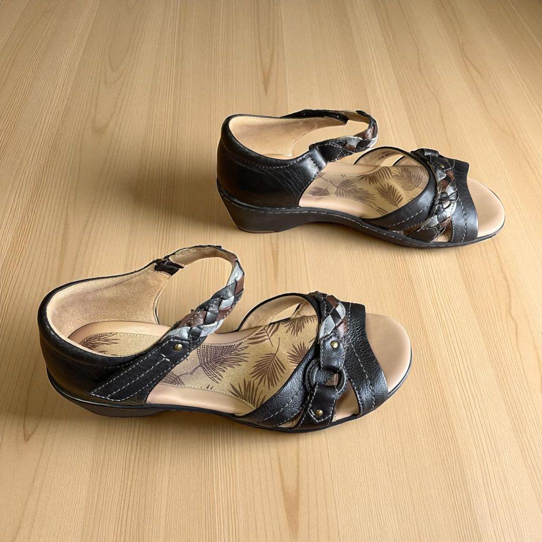 美品 ムーンスター スポルス ブラック レディース サンダル　LL