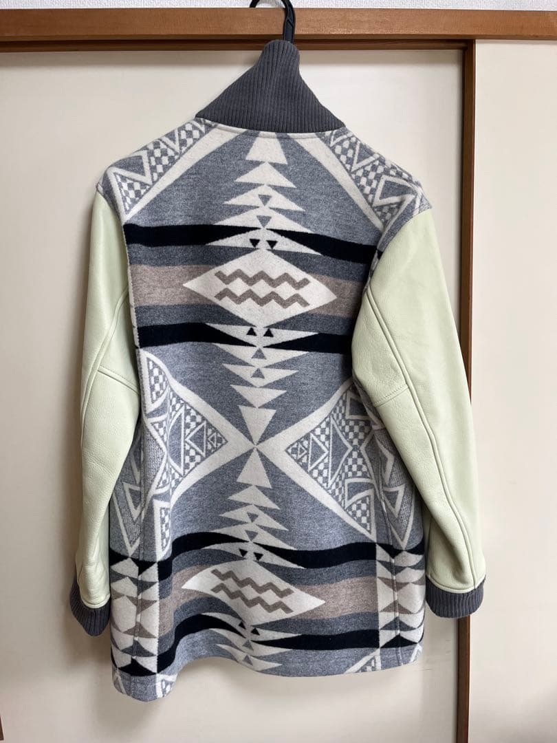 ペンドルトン pendleton レザー袖ネイティブ柄スタジャン