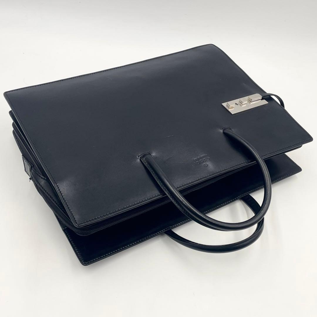 【美品】GUCCI グッチ オールレザー ブリーフケース A4可 ビジネス 黒