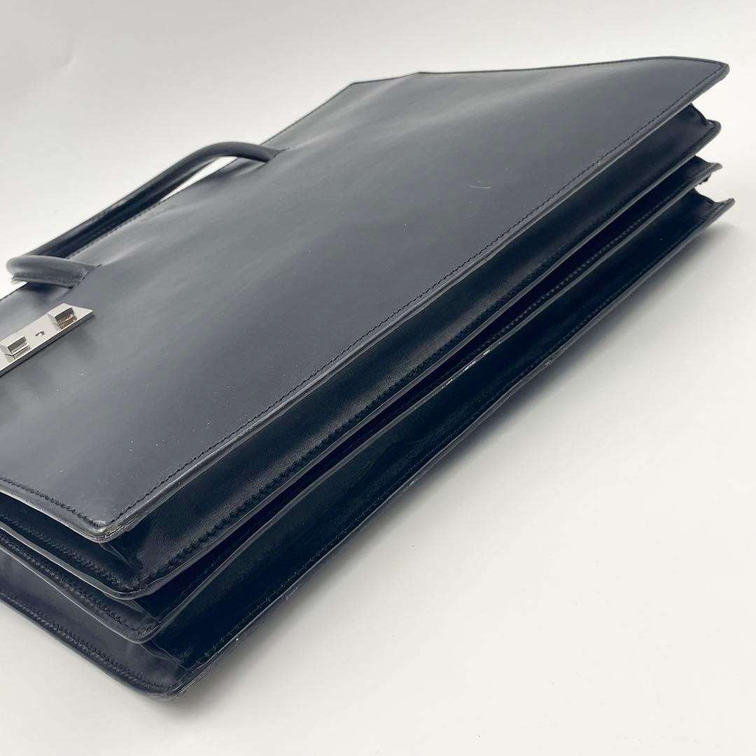 【美品】GUCCI グッチ オールレザー ブリーフケース A4可 ビジネス 黒