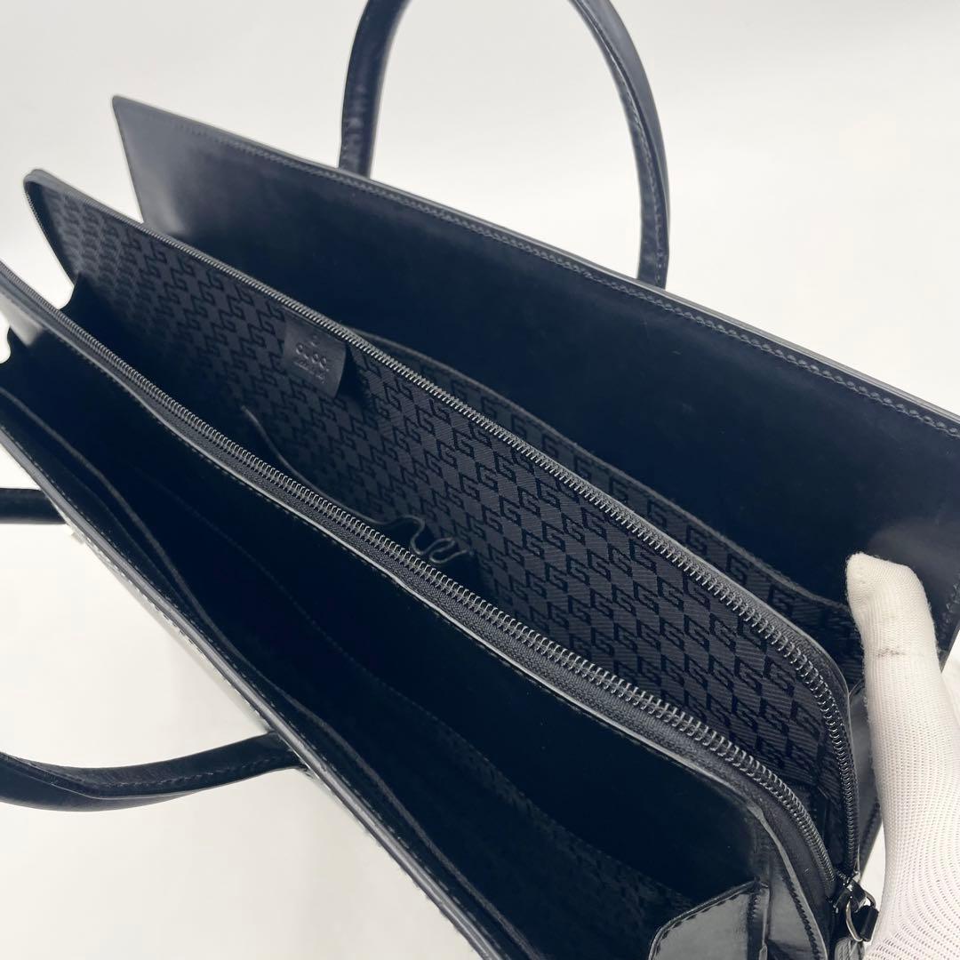 【美品】GUCCI グッチ オールレザー ブリーフケース A4可 ビジネス 黒