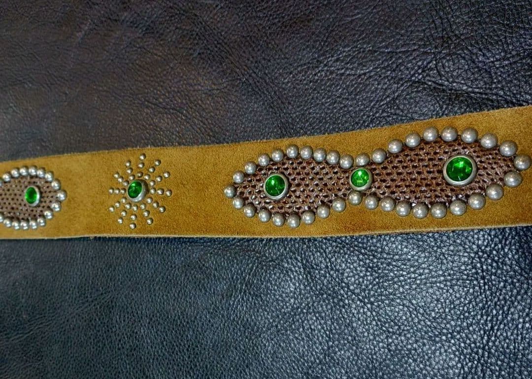 アメリカ製　ブラウンスエードスタッズベルト　36