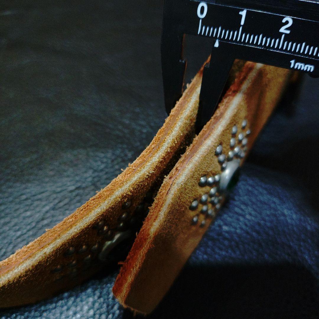 アメリカ製　ブラウンスエードスタッズベルト　36