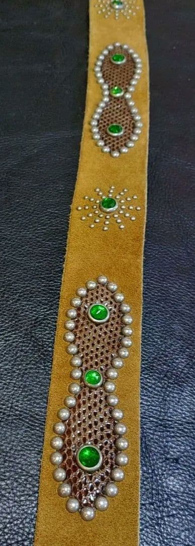 アメリカ製　ブラウンスエードスタッズベルト　36