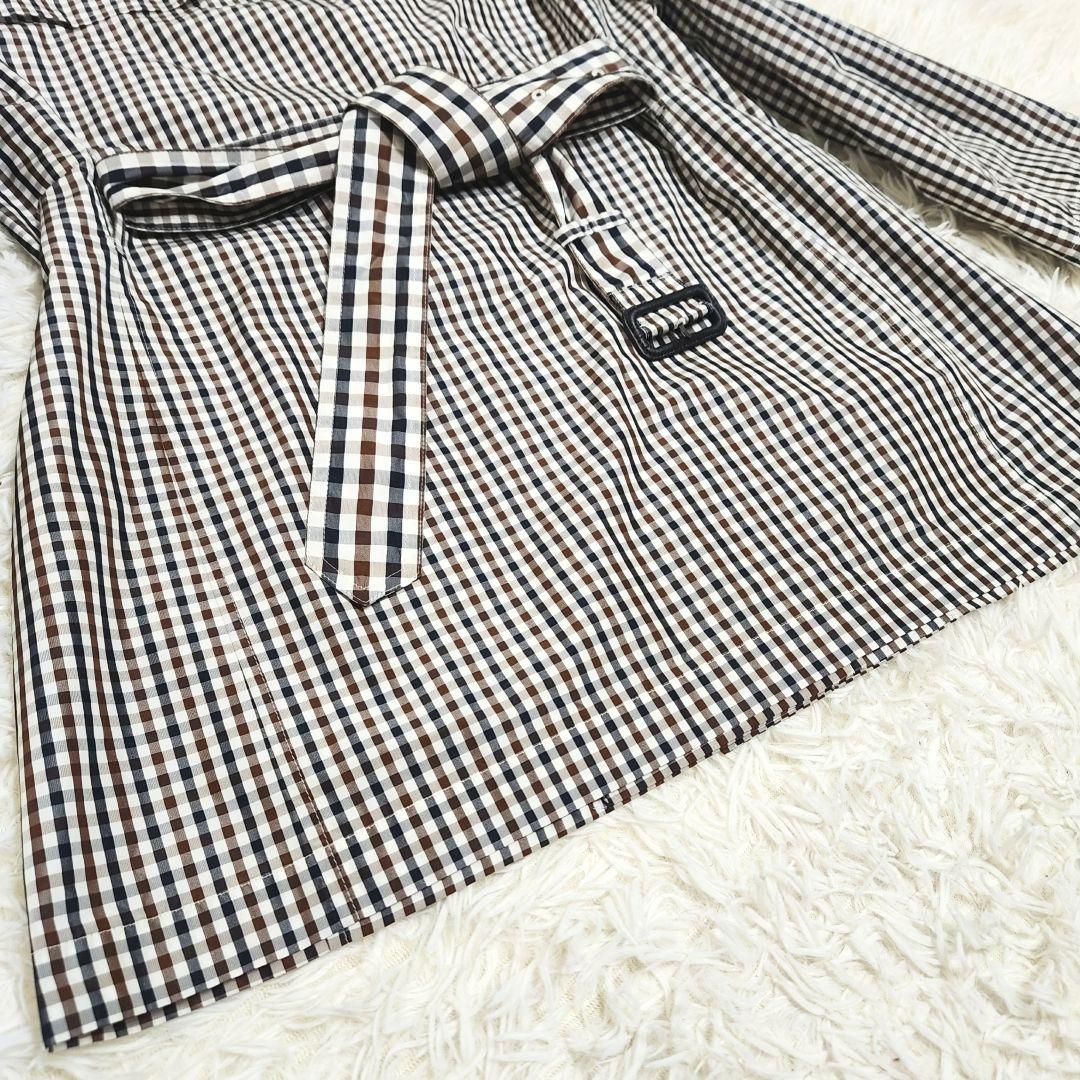 【極美品】Aquascutum クラブチェック レインコート フード取り外し可能
