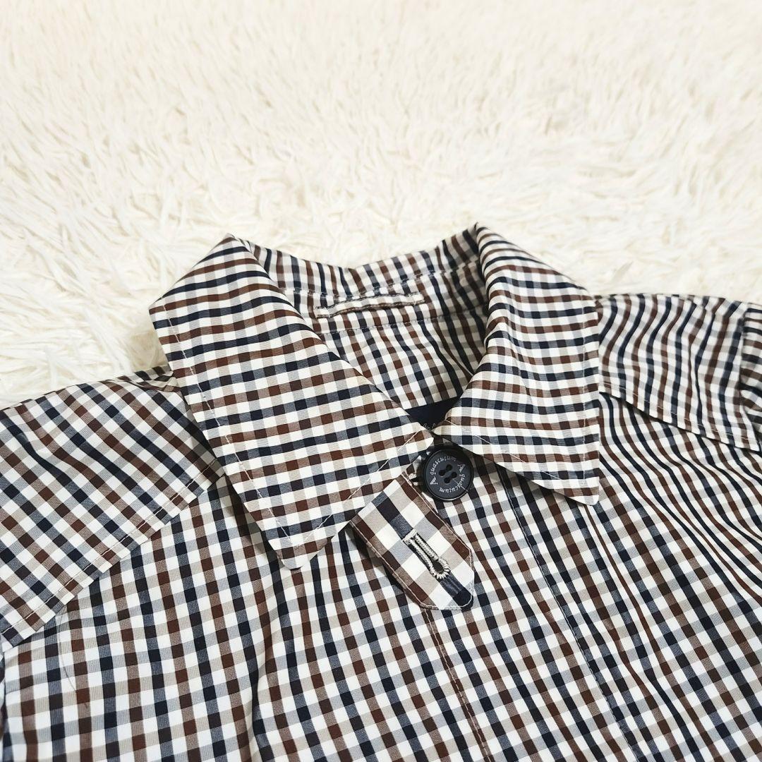 【極美品】Aquascutum クラブチェック レインコート フード取り外し可能