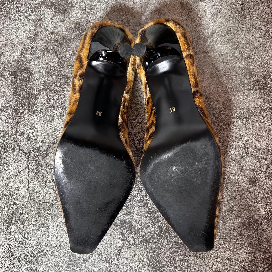 レア SUPER LOVERSヒョウ柄 スカルパンプス Mサイズ約24.5cm