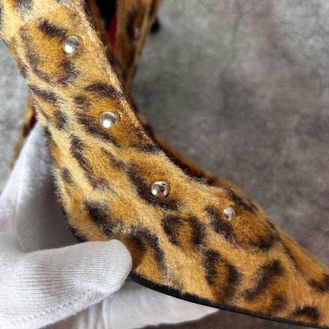 レア SUPER LOVERSヒョウ柄 スカルパンプス Mサイズ約24.5cm