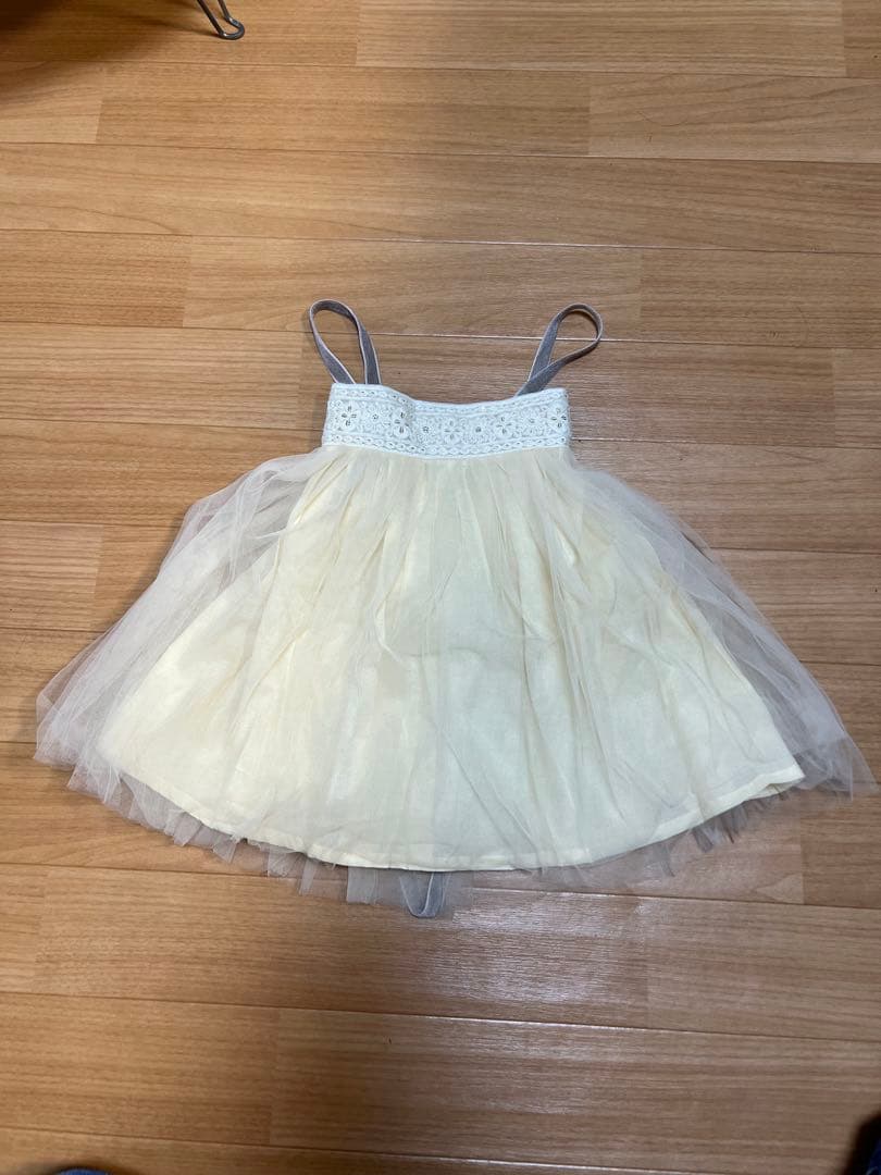 moco moco powan刺繍×チュールのドレス　もこもこぽわん