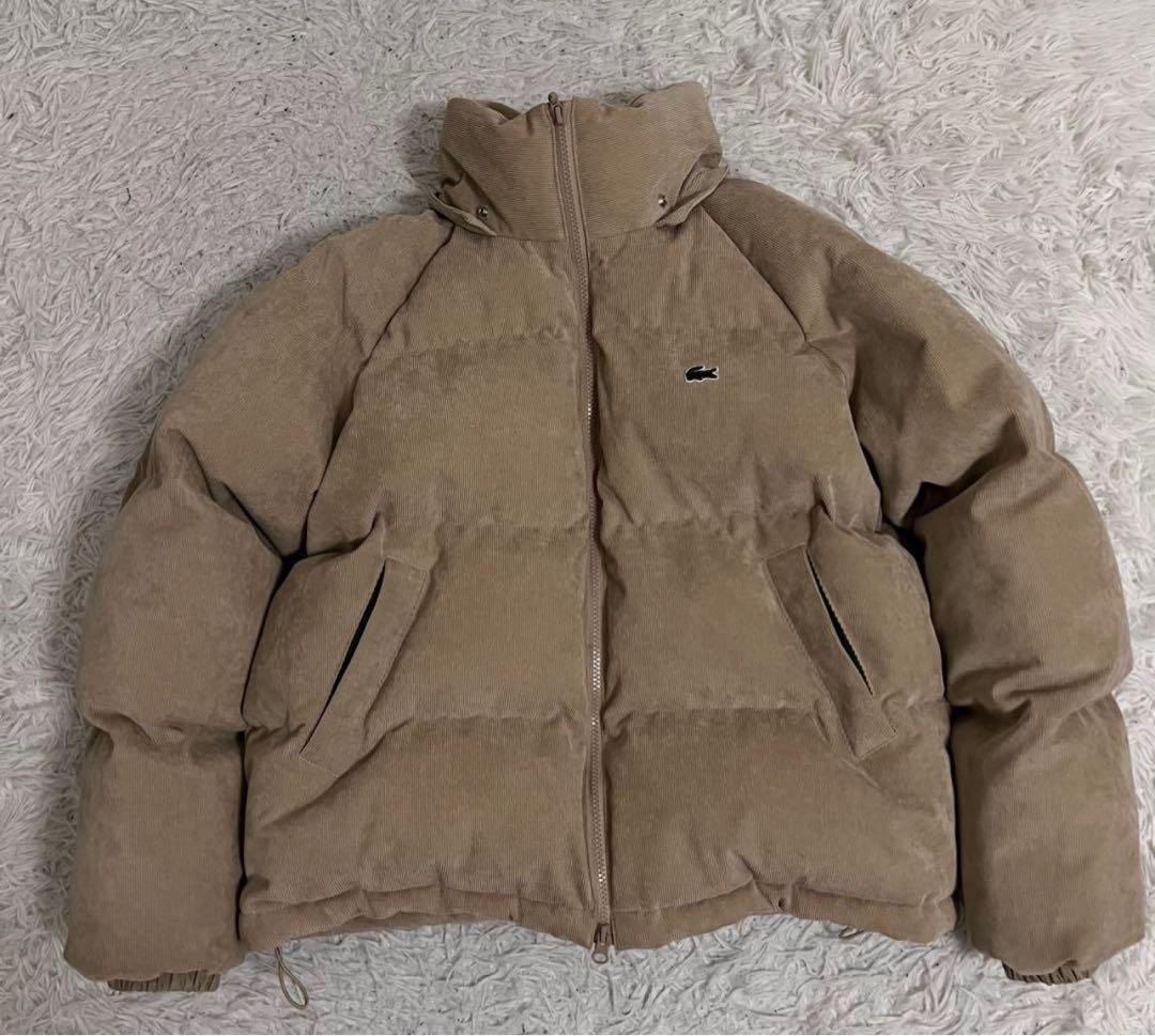 Lacoste フード付きベージュダウンジャケット