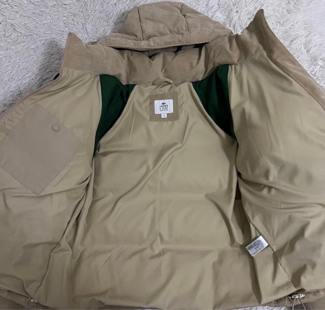 Lacoste フード付きベージュダウンジャケット