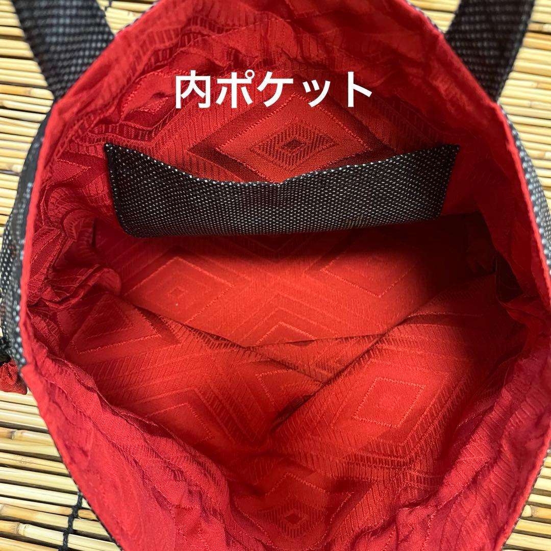 大島紬リメイク＊手作りおしゃれ日傘とお揃い巾着トート＊グレー系 花柄