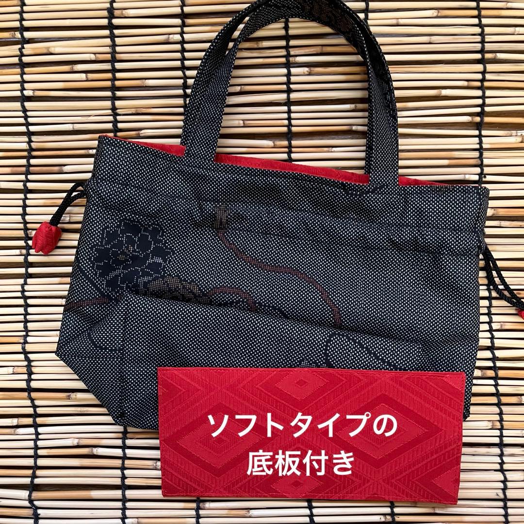 大島紬リメイク＊手作りおしゃれ日傘とお揃い巾着トート＊グレー系 花柄