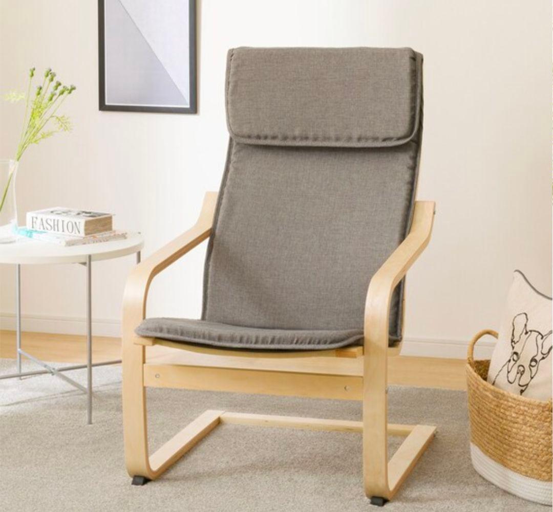 未使用ニトリ北欧風アームチェア（組み立て必要）グレー