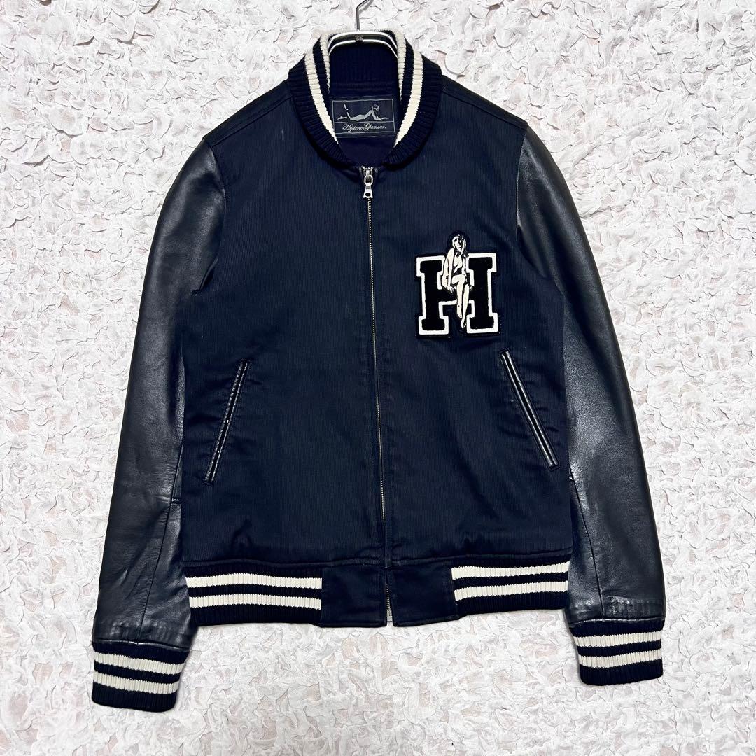 『大人気』　ヒステリックグラマー スタジャン　袖レザー　羊革　ブラック　【F】