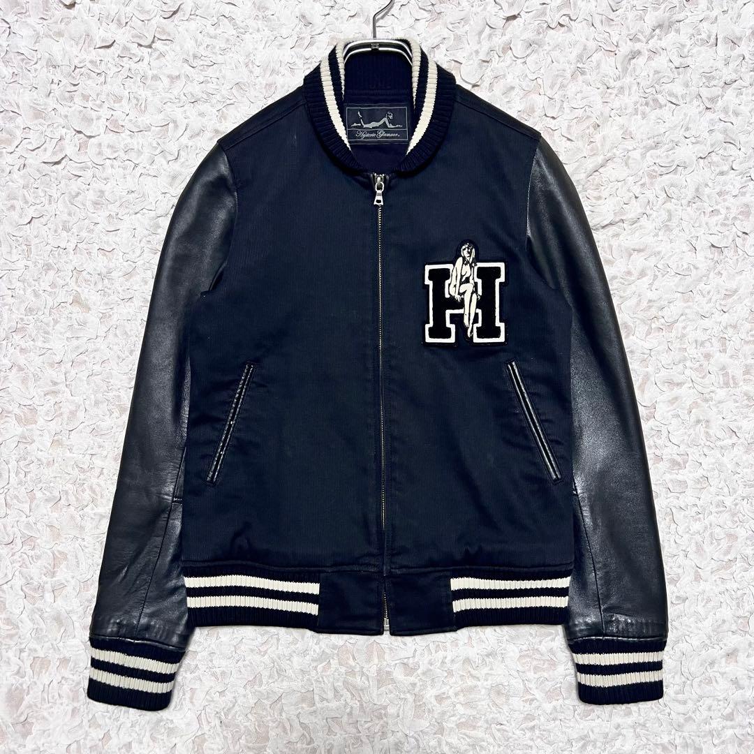 『大人気』　ヒステリックグラマー スタジャン　袖レザー　羊革　ブラック　【F】