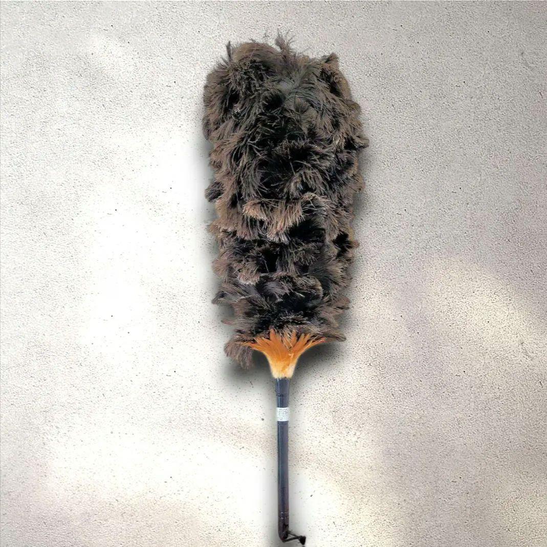 最高級 オーストリッチ 羽毛ブラシ (シルバーグレー) ／毛ばたき専門ESCI製