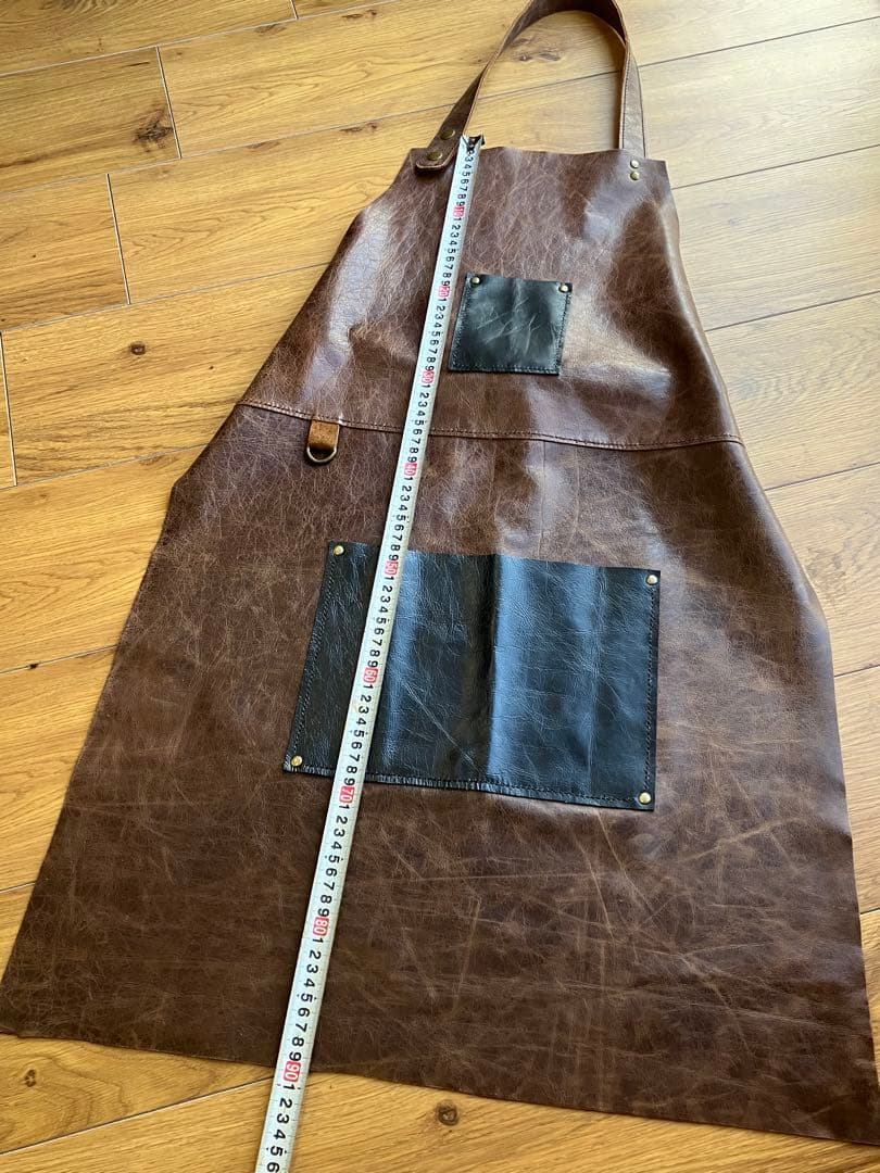 本革　ロングエプロン　ハンドメイド　男女兼用　約440g 陶芸　バーベキュー